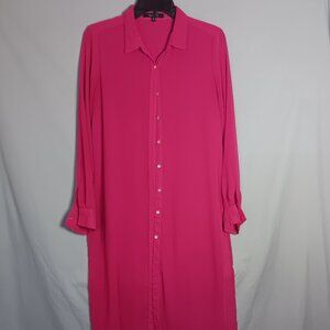 New York Pink Maxi Button Down - Size M